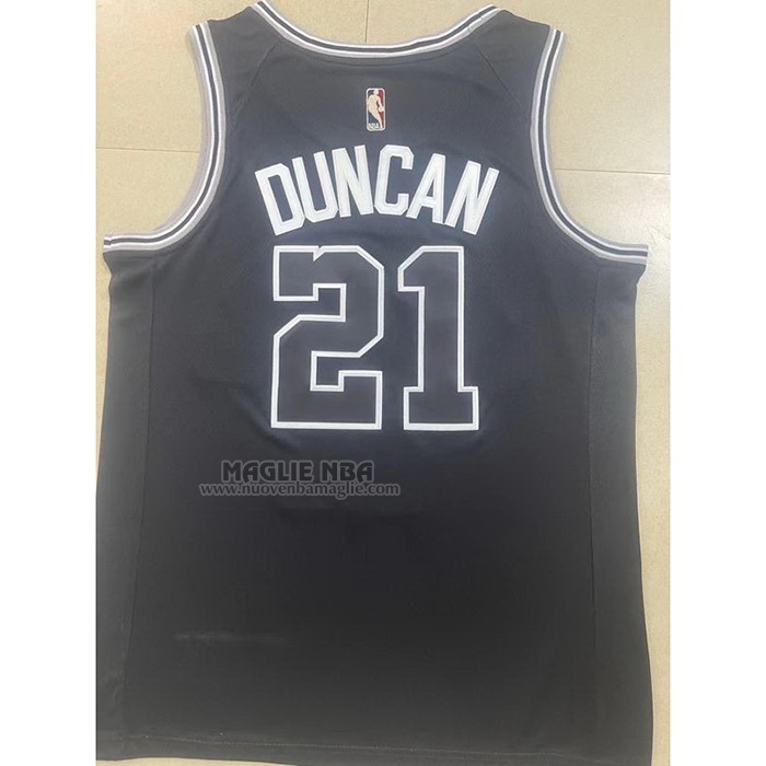 Maglia
 Tim Duncan NO 21 San Antonio Spurs Statement 2022-23 Nero
